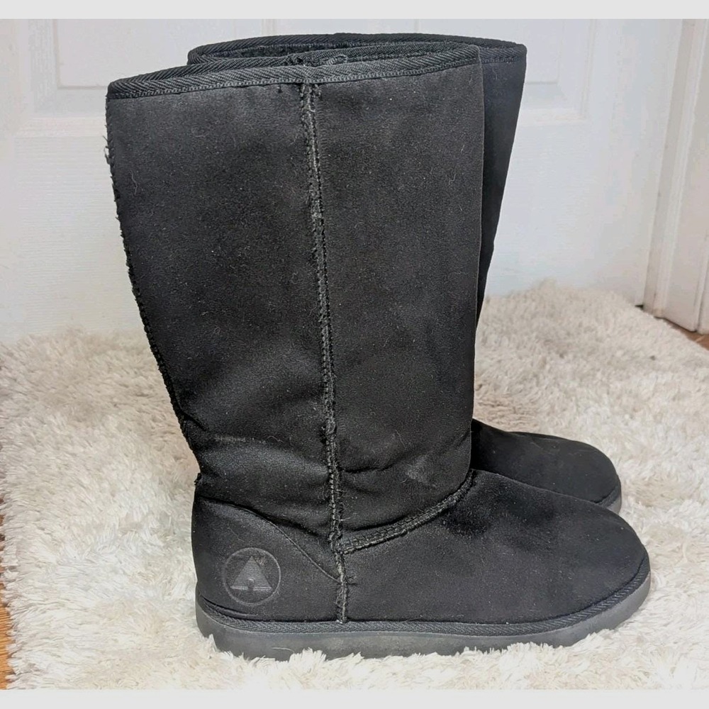 Y2K Grunge Tall Black Boots Airwalk Faux Suede Winter Skate Womens 11 Whimsigoth